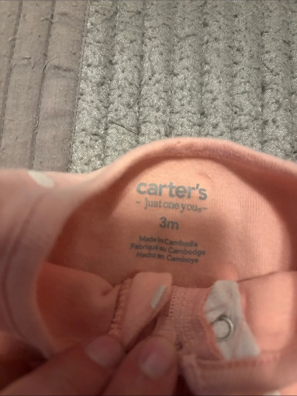 Carter's Coral Pink Baby Footed Pajama - Polka Dot Accent- Set of 3